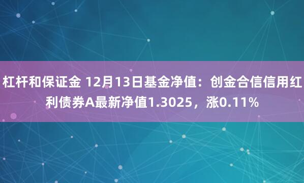 杠杆和保证金 12月13日基金净值：创金合信信用红利债券A最新净值1.3025，涨0.11%