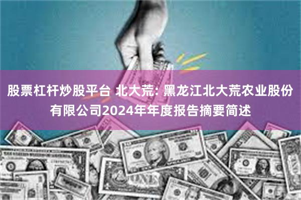 股票杠杆炒股平台 北大荒: 黑龙江北大荒农业股份有限公司2024年年度报告摘要简述