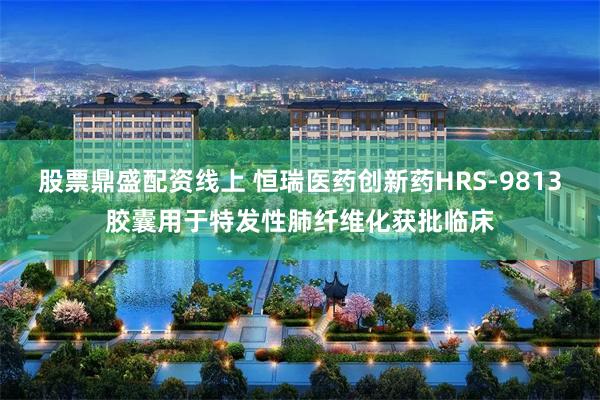 股票鼎盛配资线上 恒瑞医药创新药HRS-9813胶囊用于特发性肺纤维化获批临床