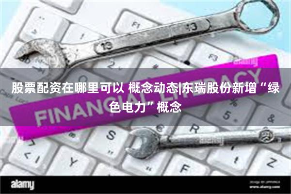 股票配资在哪里可以 概念动态|东瑞股份新增“绿色电力”概念