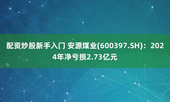 配资炒股新手入门 安源煤业(600397.SH)：2024年净亏损2.73亿元