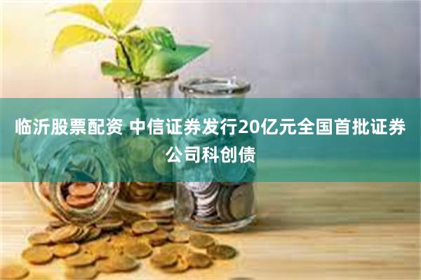 临沂股票配资 中信证券发行20亿元全国首批证券公司科创债